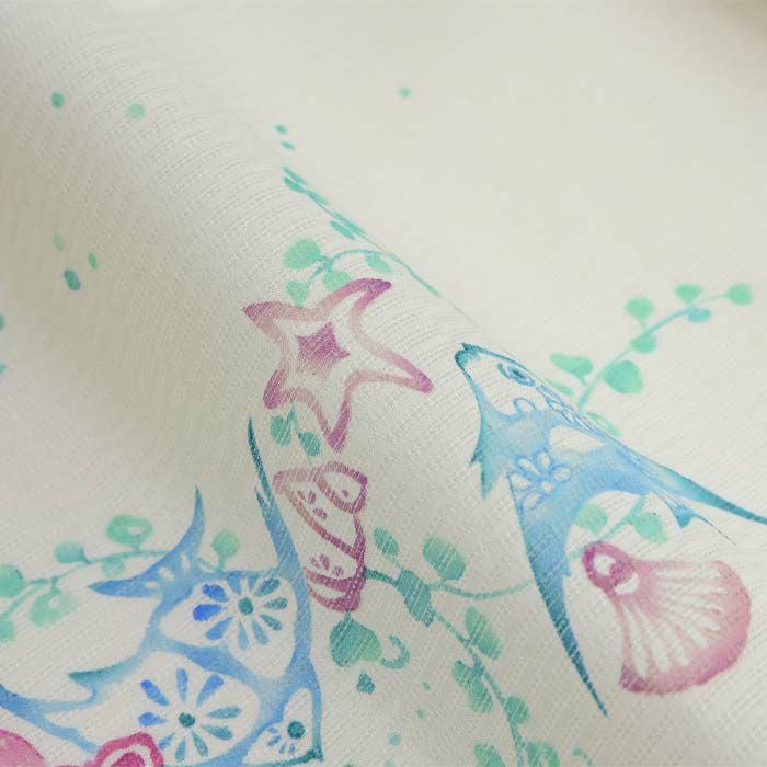 逸品 未使用 手描 九寸名古屋帯 魚文 蟹文 31cm×373cm 風情の夏帯 本麻 夏用 手描き九寸名古屋帯 水族館：つゆくさ公式通販サイト