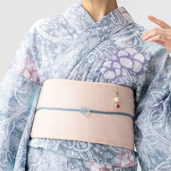 湖布 夏着物&amp;帯、花柄トップス SOUBIEN（創美苑） 兵児帯 大人 透け感 軽やか レディース カジュアル