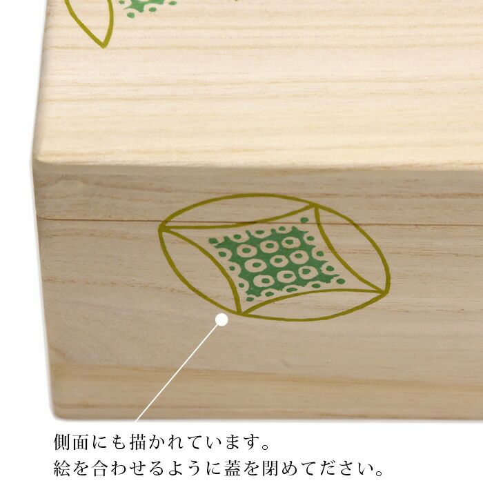 裁縫箱 お針箱 本桐 絵入り 七宝柄 疋田絞り柄 名入れ可 プレゼント