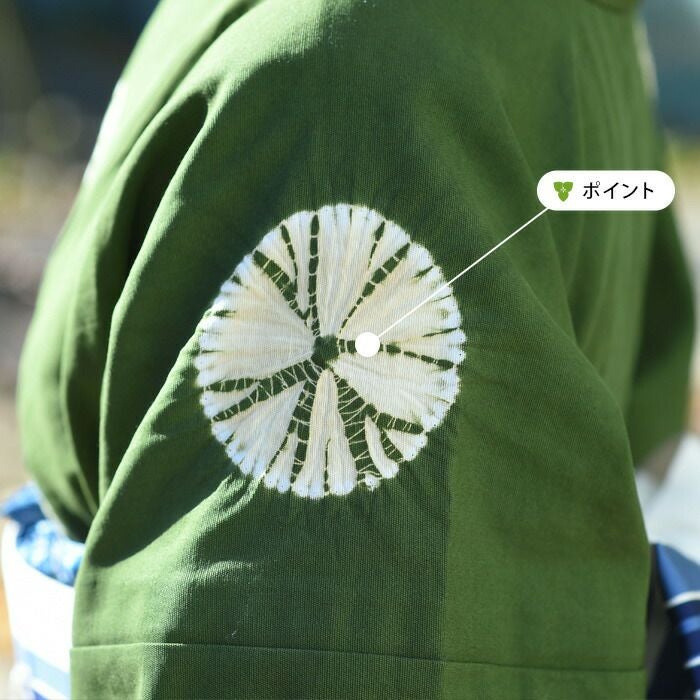 新品　反物　着物　小紋　うすもえぎ　市松紋様 /597 tkkm-3319_02.jpg