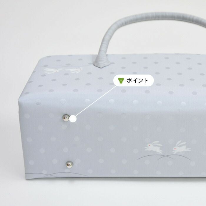 利休バッグ 和装バッグ あおりバッグ トートバッグ 正絹 うさぎ ：つゆ