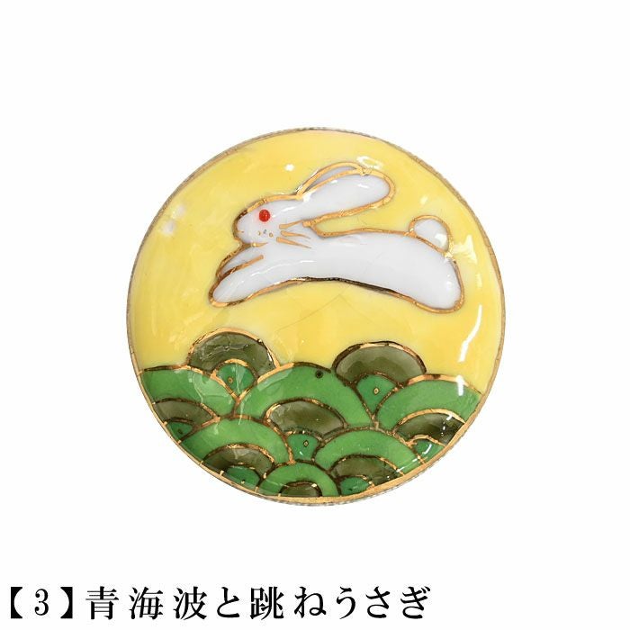 帯留め うさぎ 七宝焼き 月ウサギ お月見 二兎：つゆくさ公式通販サイト