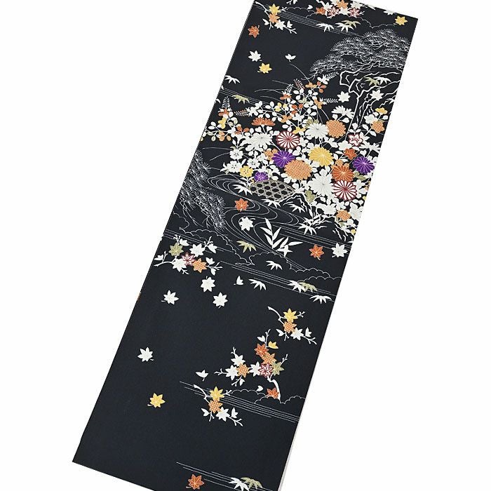 袋帯 縦柄花唐草模様 島松鼠色 O-3675 袋帯 縦柄花唐草模様 島松鼠色 O-3675