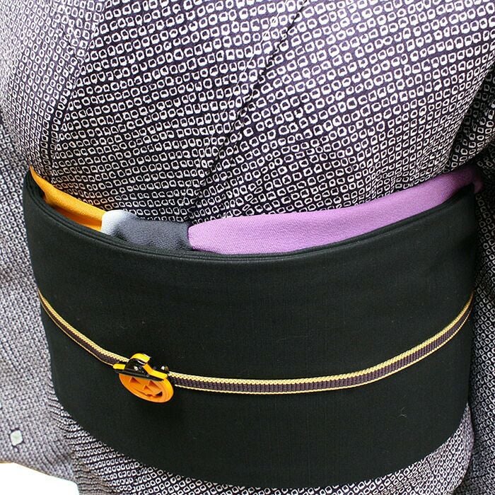 帯揚げと帯締めのセット ハロウィンカラー 着物でハロウィンにどうぞ