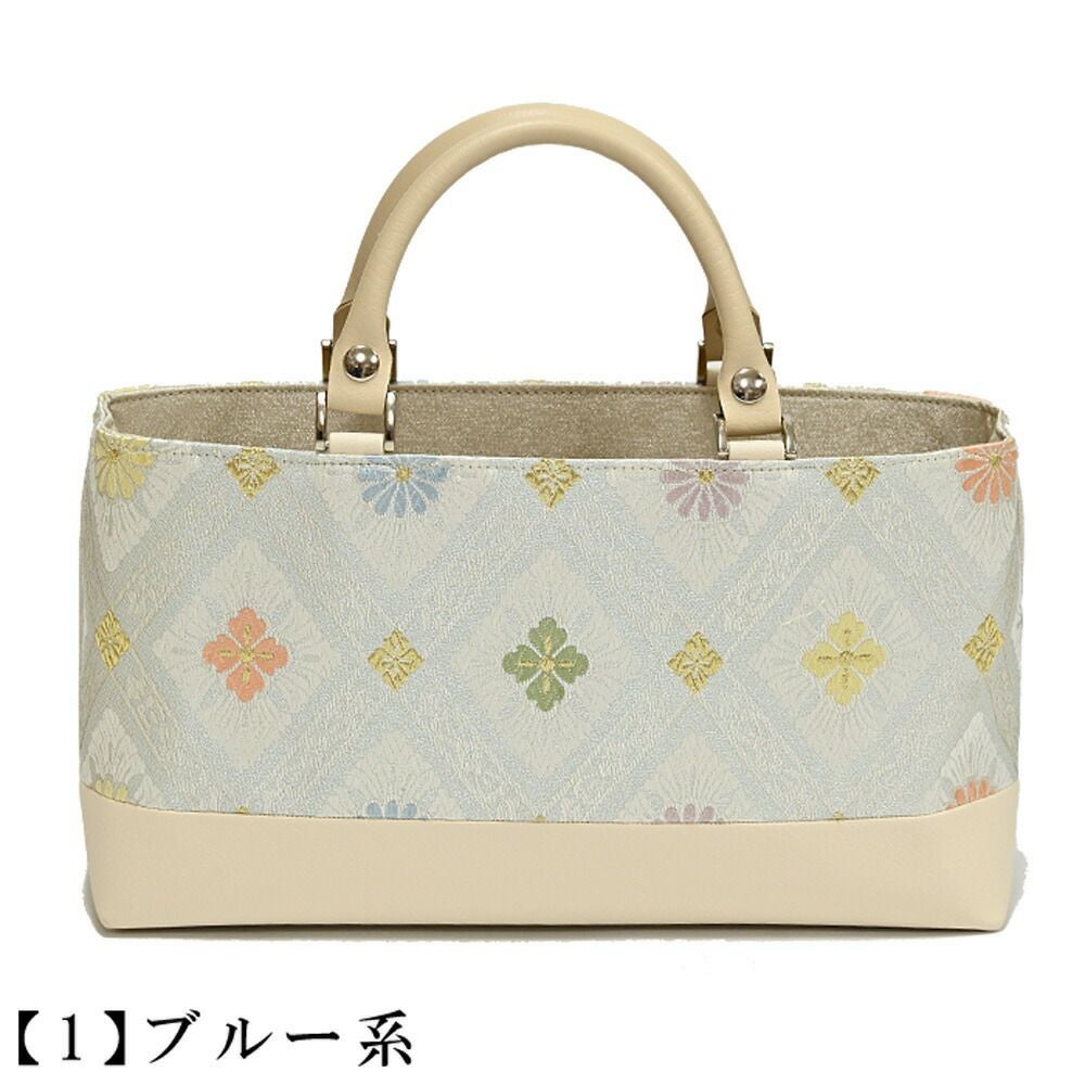 バッグ 着物用 トートバッグ 横長 セミフォーマル 有職文様 ：つゆくさ
