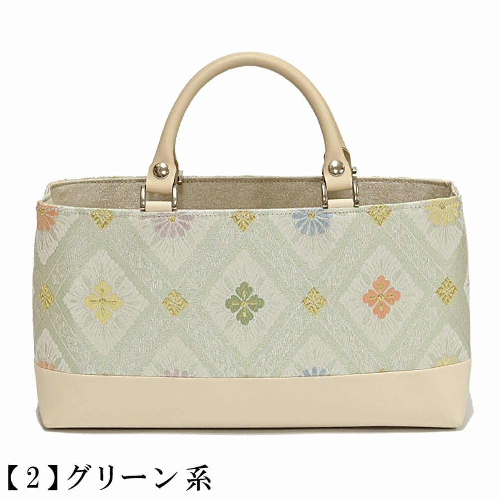 バッグ 着物用 トートバッグ 横長 セミフォーマル 有職文様 ：つゆくさ