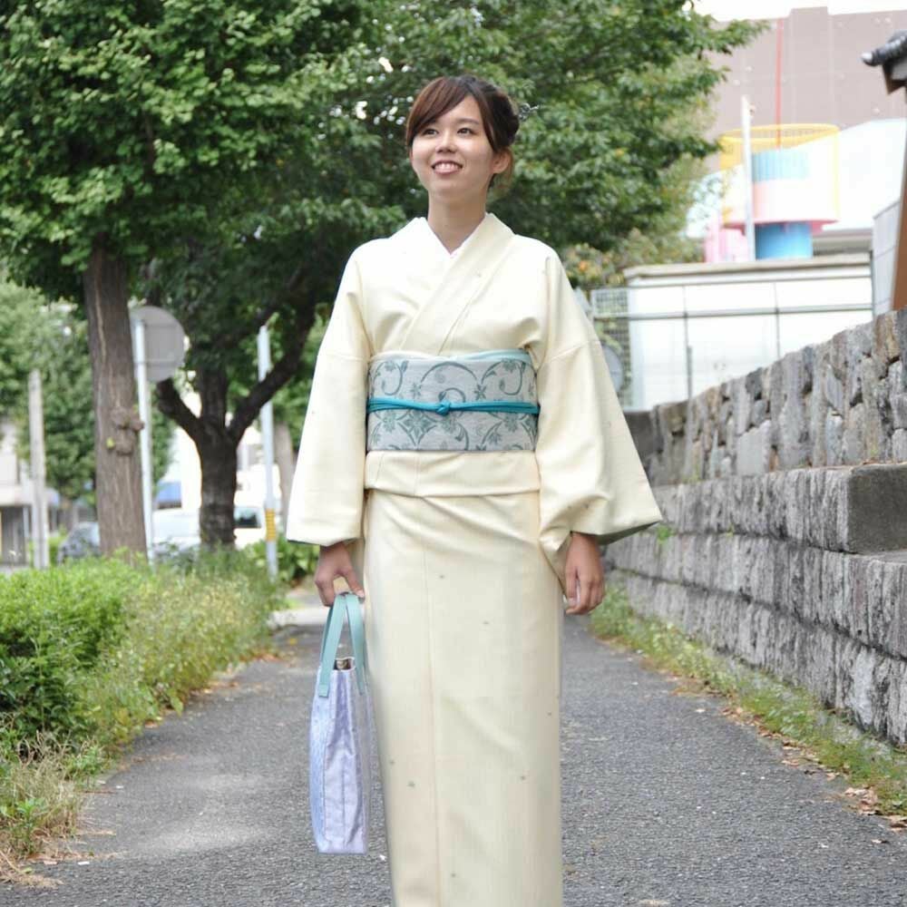 洗える着物　道中着　鹿の子　幾何学模様　扇　着物　102tz 訪問着 胴抜き 女性 踊り 絵羽 洗える着物 ブルー 扇面 風花 : カメヤ