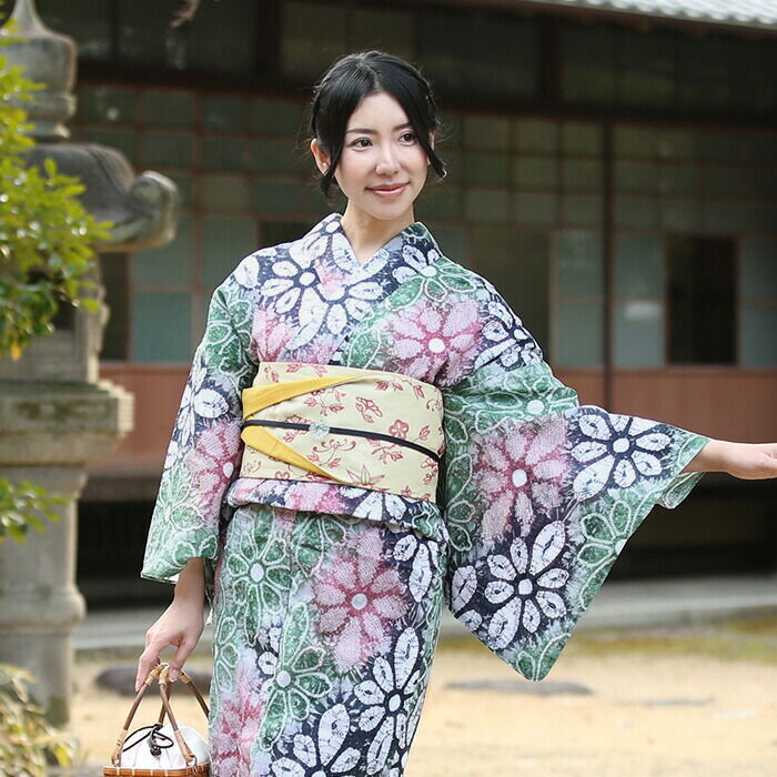 夏物SALE5％オフ＞【フルオーダー】浴衣 有松絞り 花菱 | 有松絞り浴衣