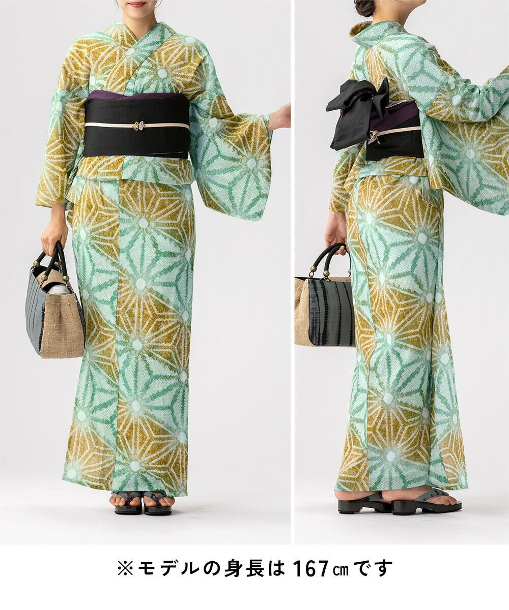 フリーサイズ】浴衣 有松絞り 変わり麻の葉 | 有松絞り浴衣 ゆかた屋