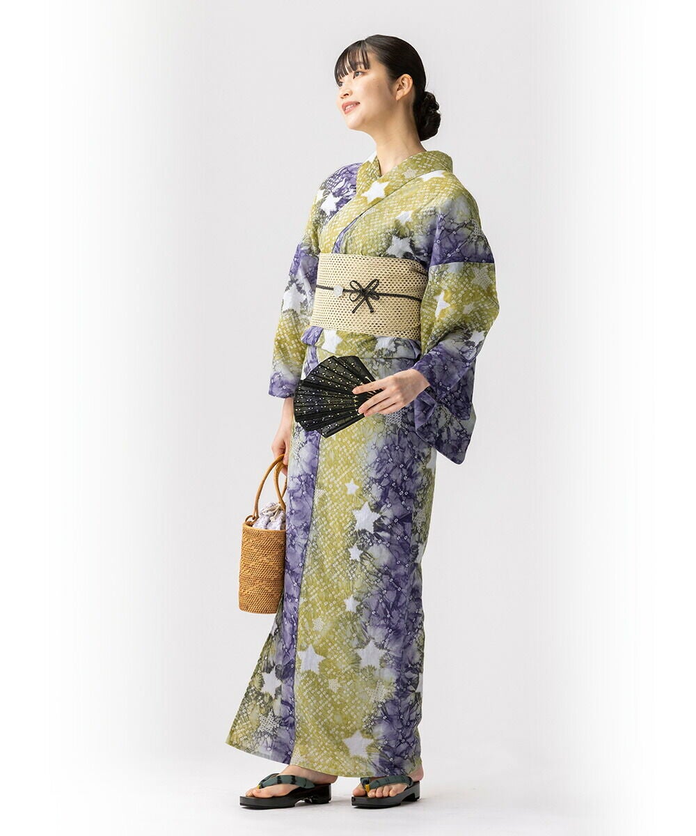 雪花絞りミニ巾着プレゼント】【フルオーダー】浴衣 有松絞り 星