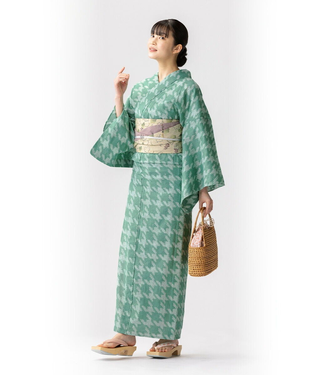 千鳥　浴衣 フリーサイズ】浴衣 有松絞り 千鳥格子 | 有松絞り浴衣 ゆかた屋つゆくさ