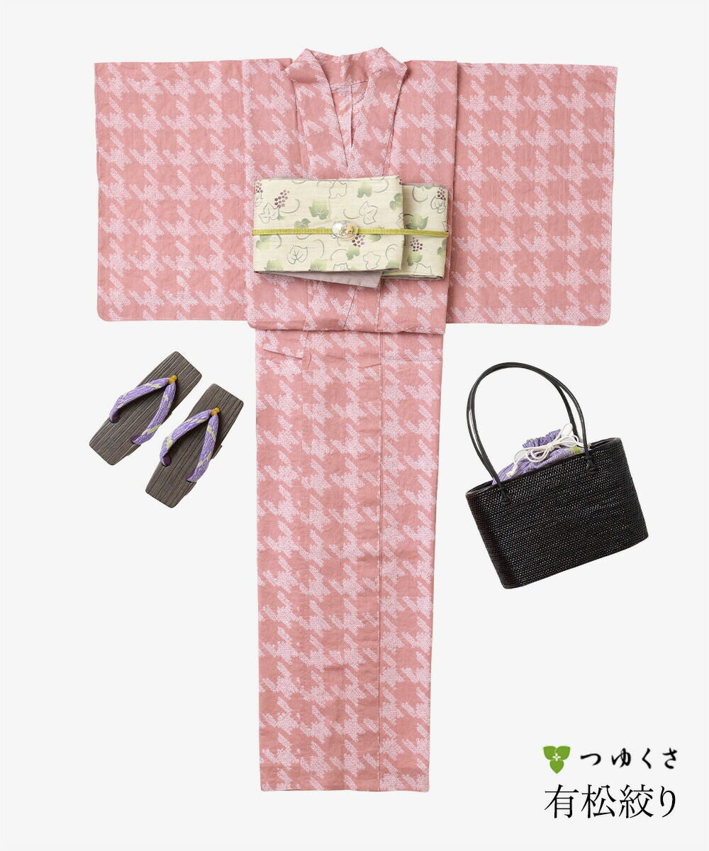 フリーサイズ】浴衣 有松絞り 千鳥格子 | 有松絞り浴衣 ゆかた屋つゆくさ