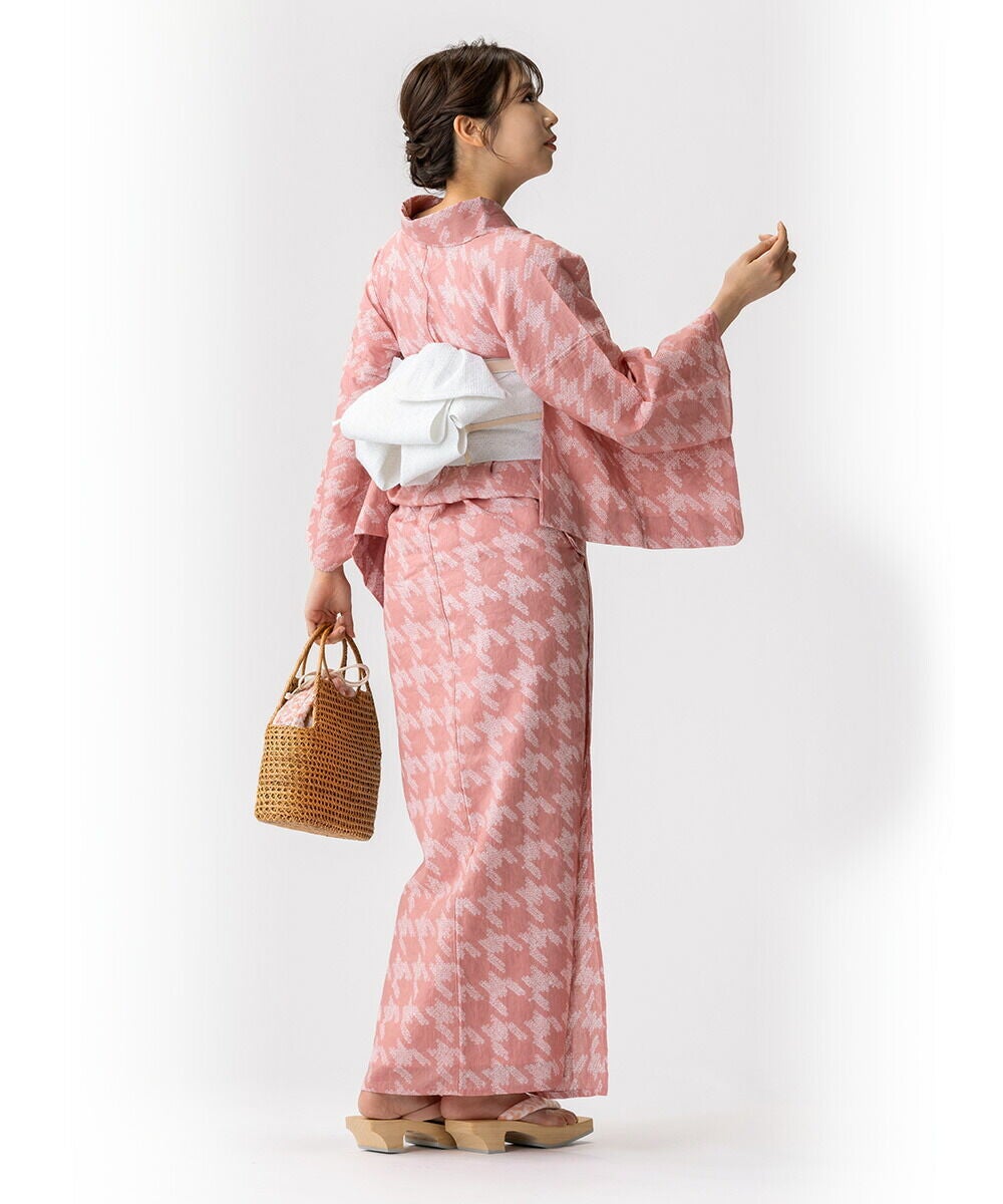 雪花絞りミニ巾着プレゼント】【フルオーダー】浴衣 有松絞り 千鳥格子