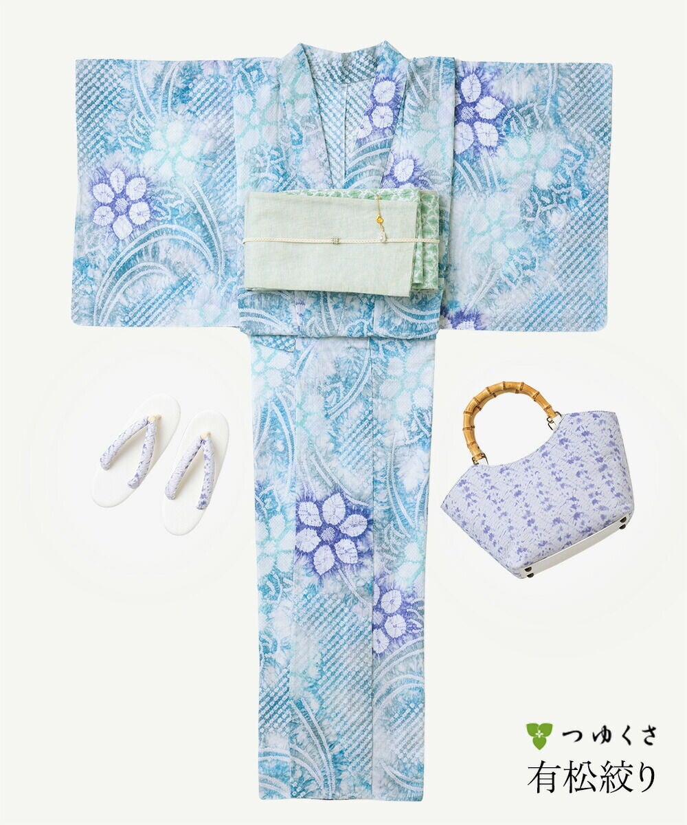 雪花絞りミニ巾着プレゼント】【フリーサイズ】浴衣 有松絞り 涼風