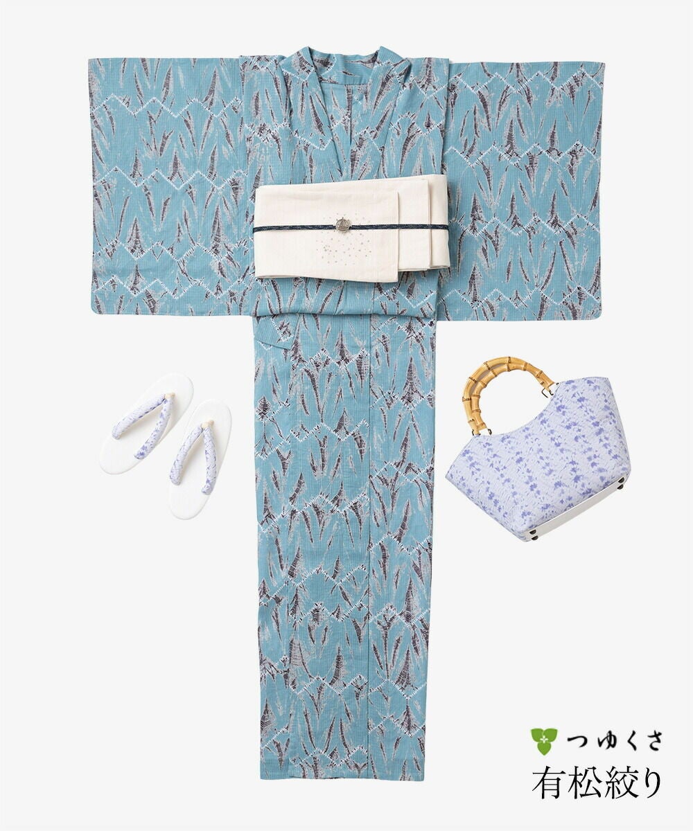 フリーサイズ】〔伝統的工芸品 有松・鳴海絞〕 浴衣 有松絞り 全行程