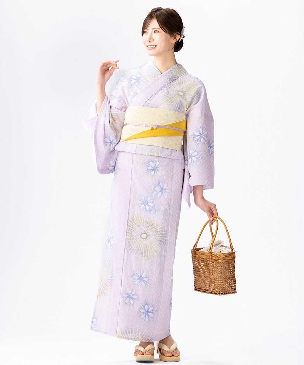 やたら三浦絞り 有松絞り リバーシブル 半幅帯 黄色 | 有松絞り浴衣