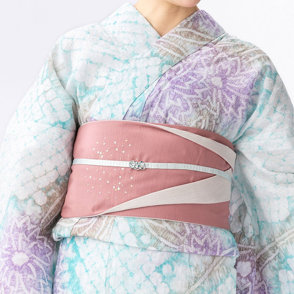 本日限定・5％オフ】浴衣 帯 リバーシブル 刺繍 半幅帯 星 あられ