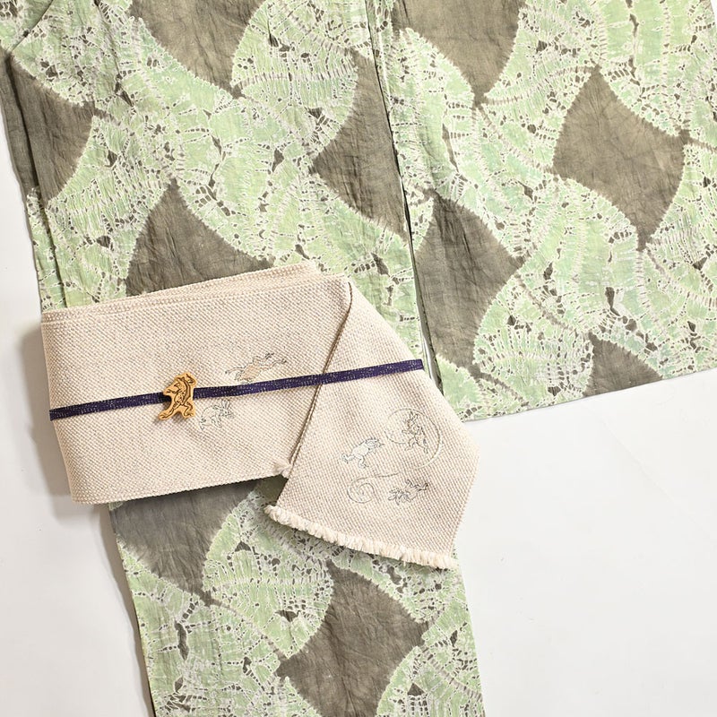 浴衣 帯 組紐 鳥獣戯画 刺繍 半幅帯 | 有松絞り浴衣 ゆかた屋つゆくさ