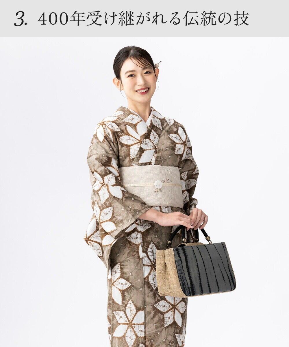フリーサイズ】浴衣 有松絞り 2026 らせん花 | 有松絞り浴衣 ゆかた屋