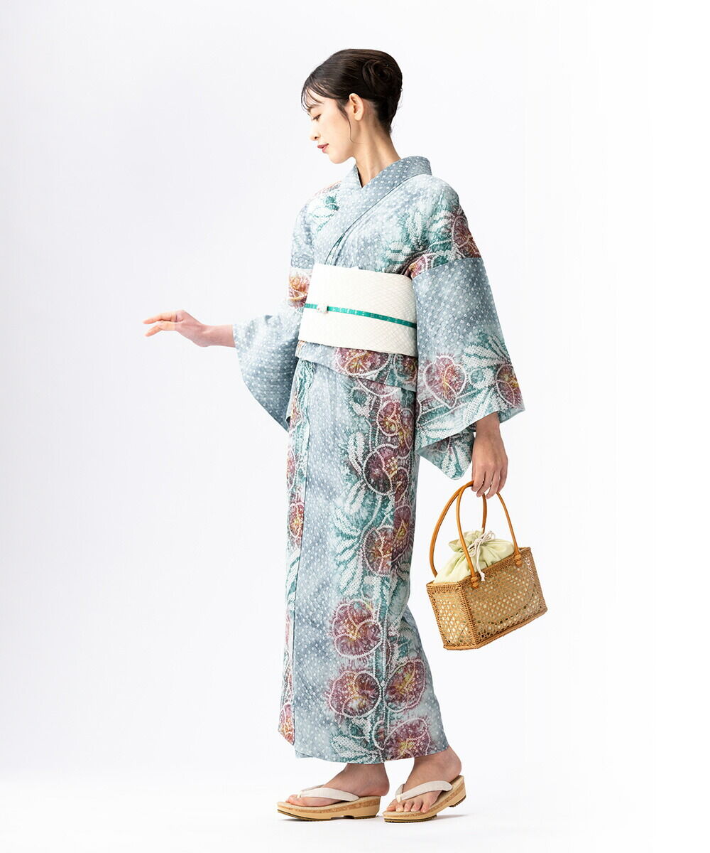 雪花絞りミニ巾着プレゼント】【フルオーダー】浴衣 有松絞り 2026 椿