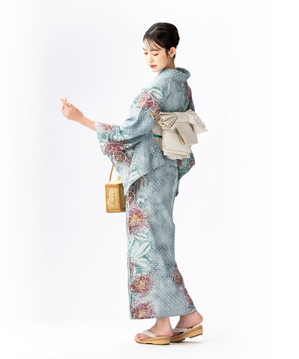 雪花絞りミニ巾着プレゼント】【フルオーダー】浴衣 有松絞り 2026 椿