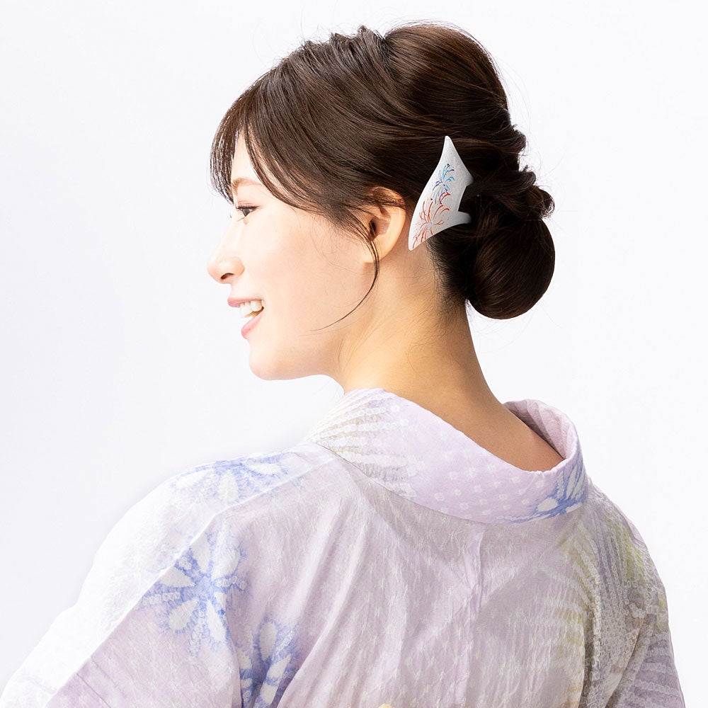 夏物SALE20％オフ＞かんざし 夏モチーフ 花火 バチ型 | 有松絞り浴衣