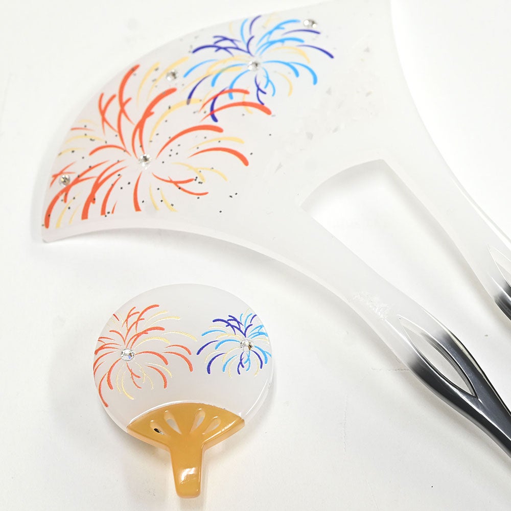 夏物SALE20％オフ＞かんざし 夏モチーフ 花火 バチ型 | 有松絞り浴衣